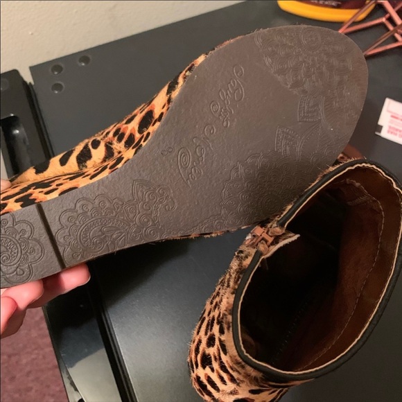 Cheetah Open Toe Wedge Booties - Picture 5 of 5